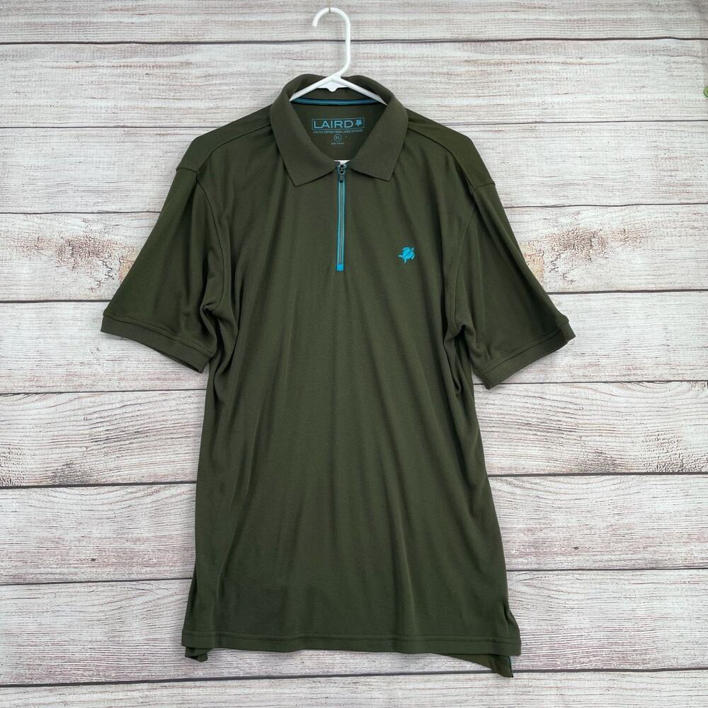 Laird‎ Limited Edition 1/4 Zip Turtle Embroidered Polo Shirt Men's Size XL Green